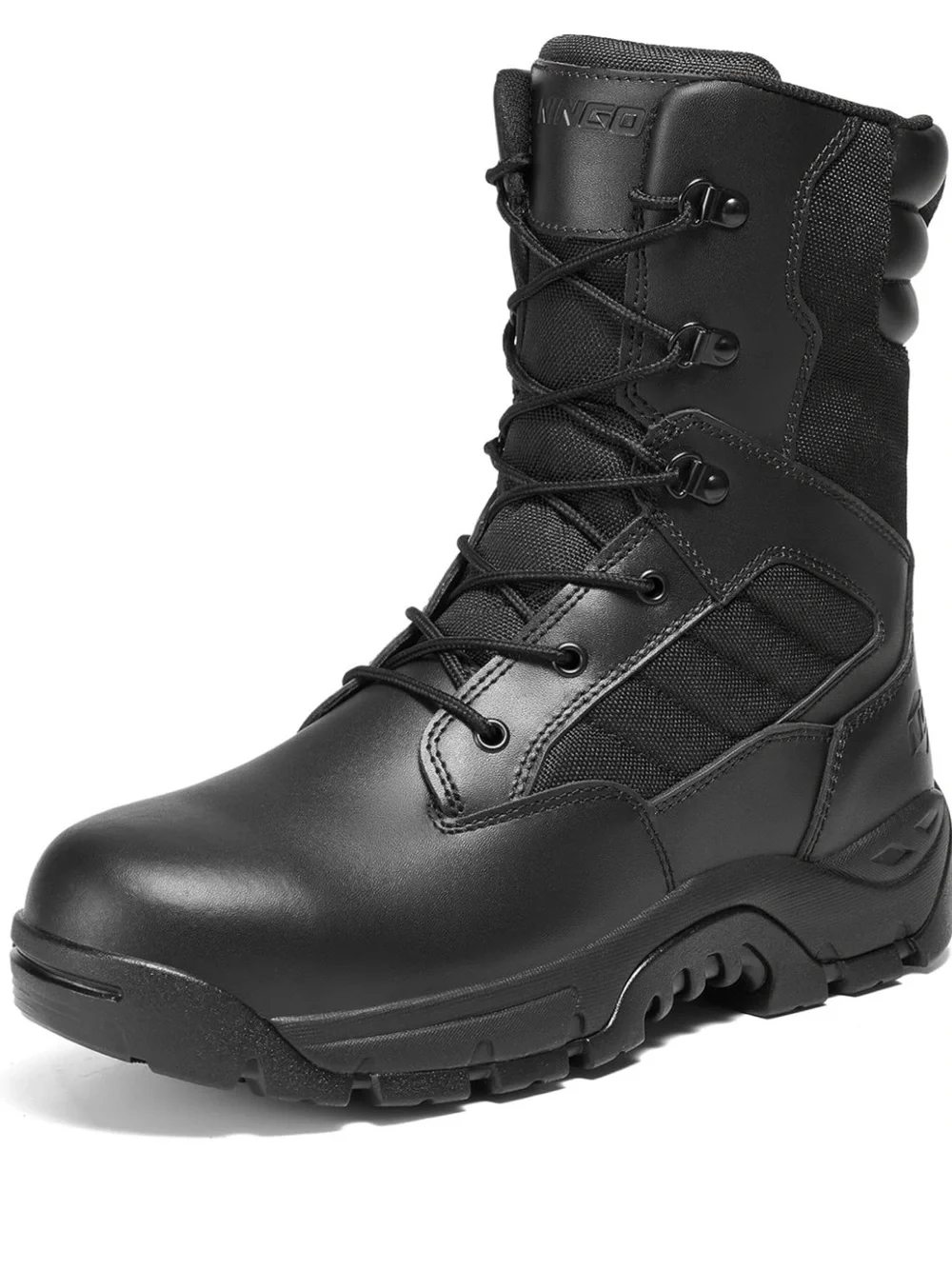 NINGO Black Waterproof Full-Grain Leather Steel Toe 8” Work Boots Sz 11 NEW!